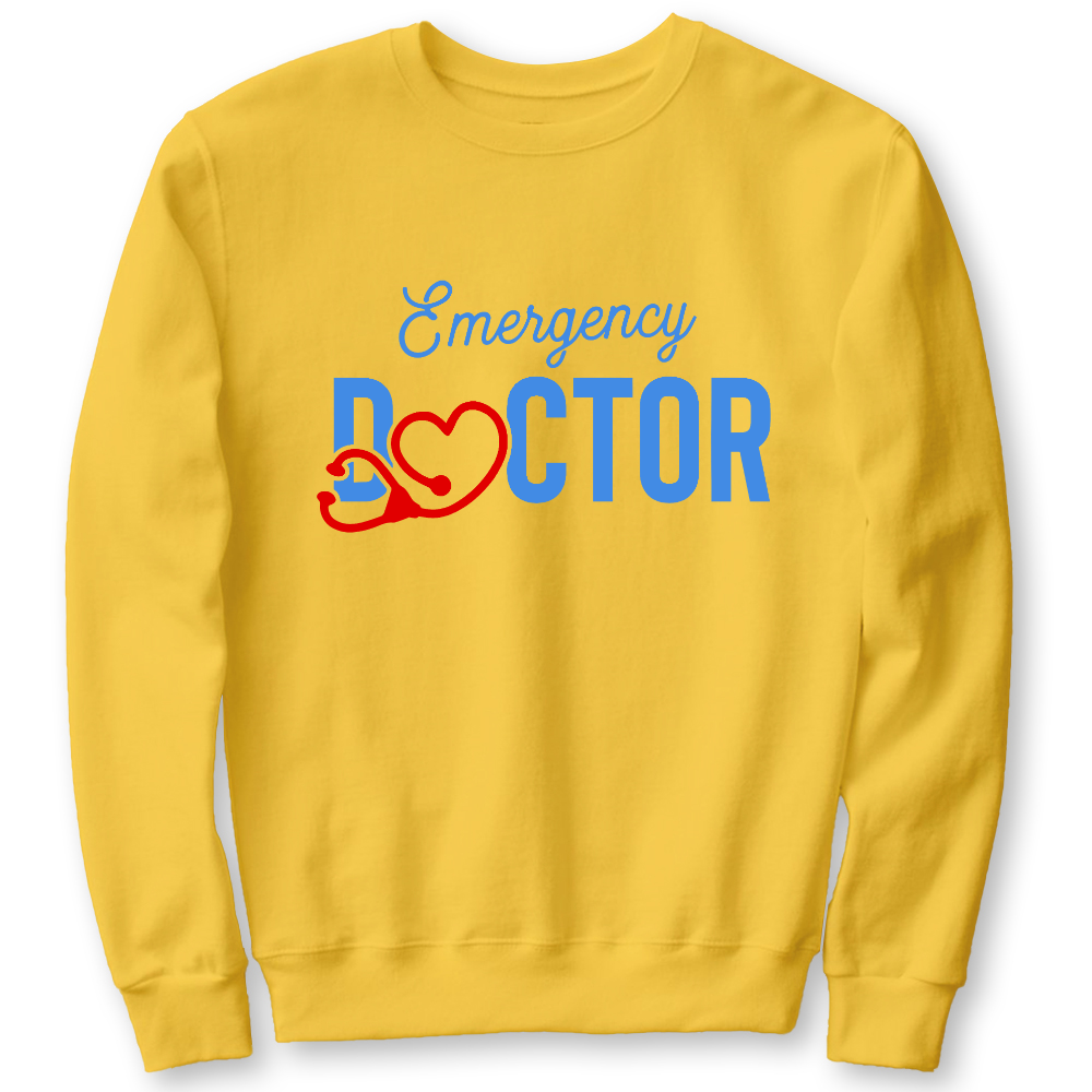 Emergency Doctor Stethoscope Heartbeat First Aid Cotton Pullover Sweatshirt