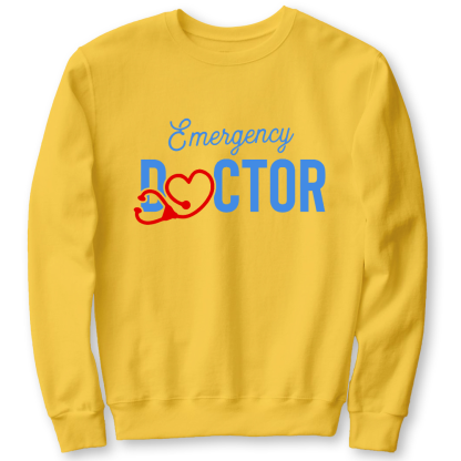 Emergency Doctor Stethoscope Heartbeat First Aid Cotton Pullover Sweatshirt