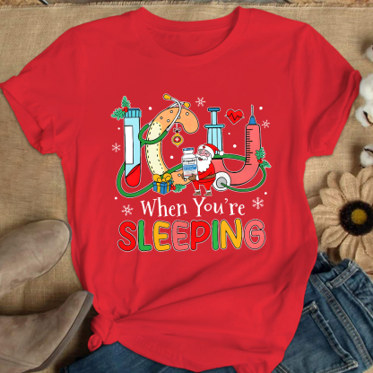 ICU When You're Sleeping Cotton Nurse T-shirt