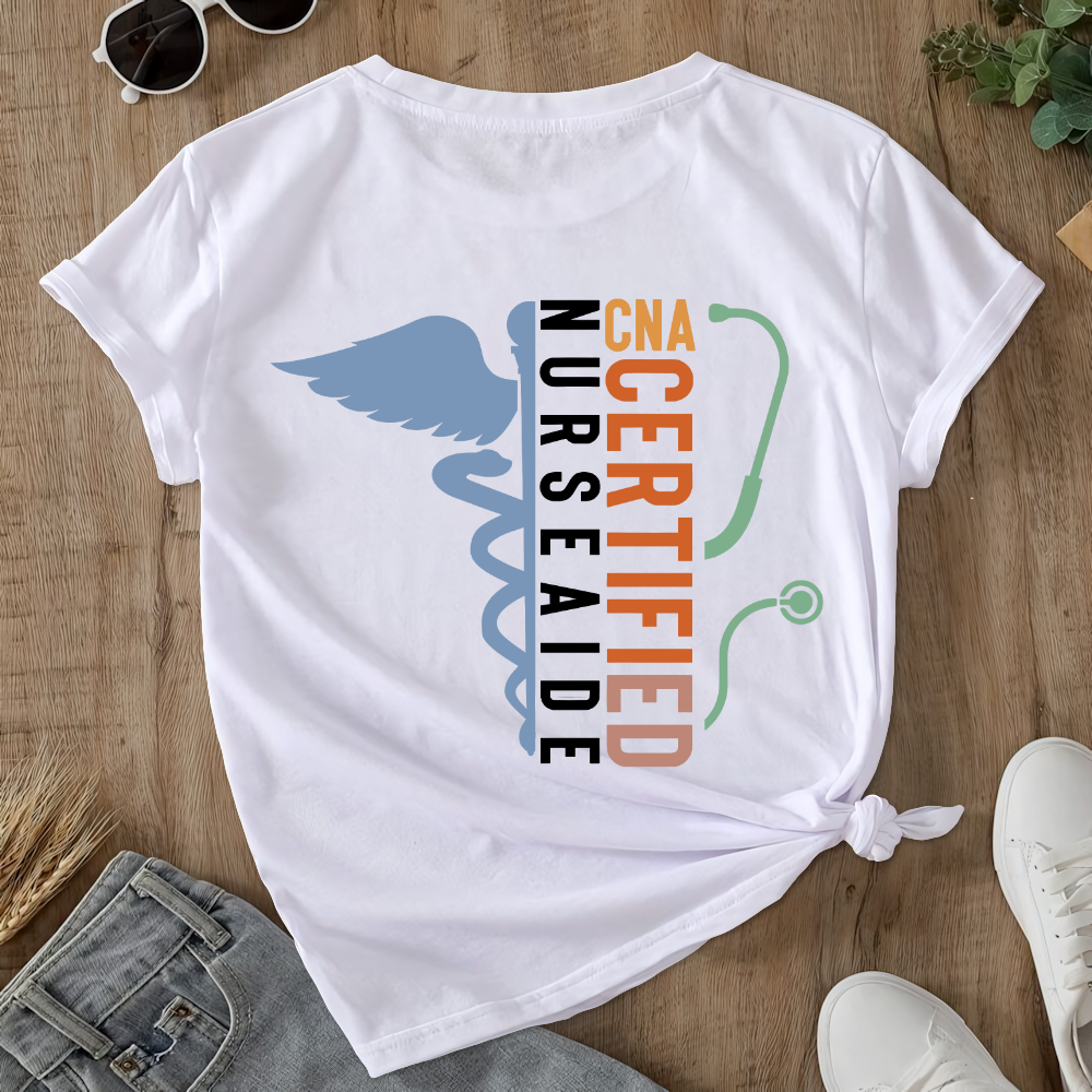Certified Nursing Assistant Double-Sided Cotton Printed T-Shirt