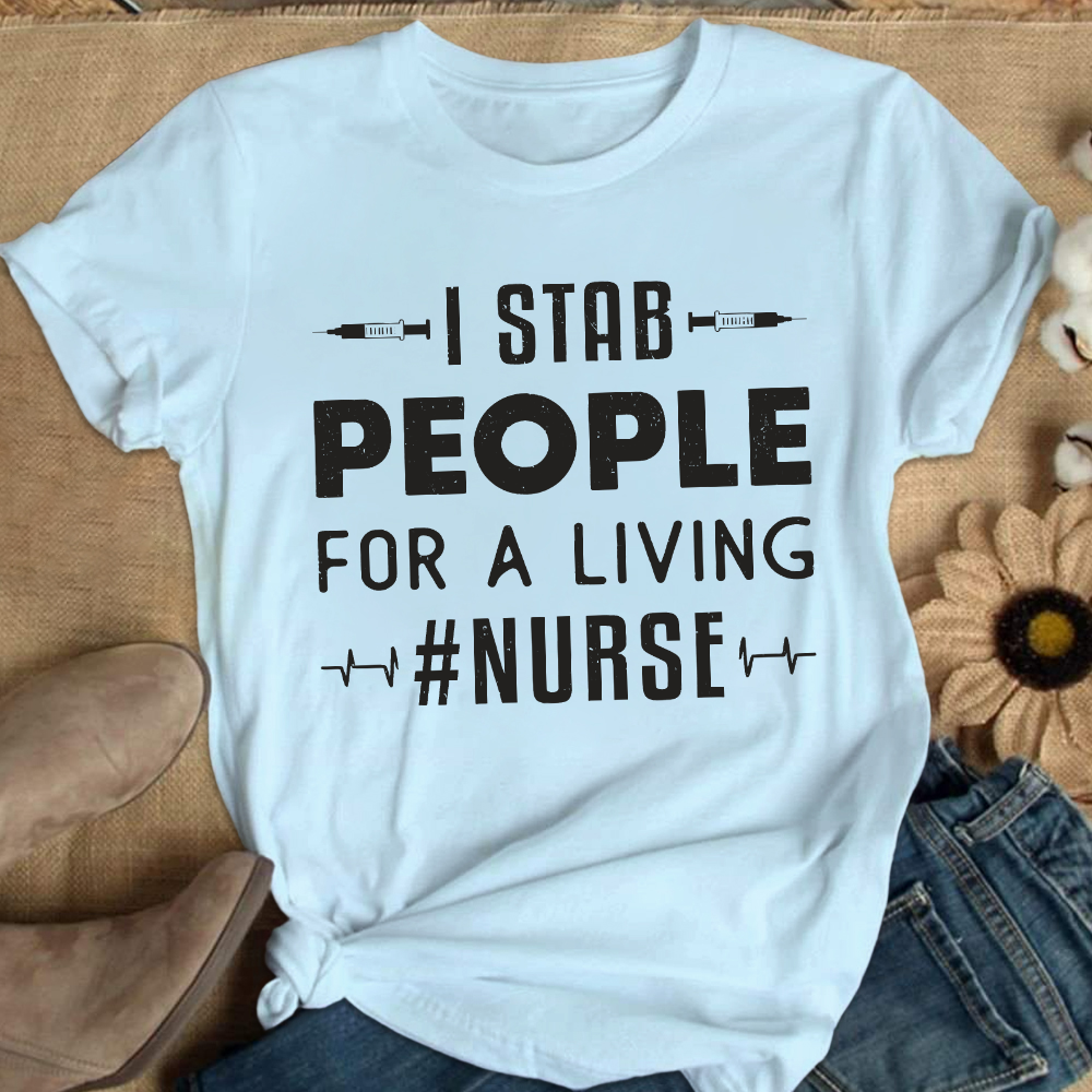 ICU Nurses Medicine Emergency Ambulance Cotton Nurse T-shirt