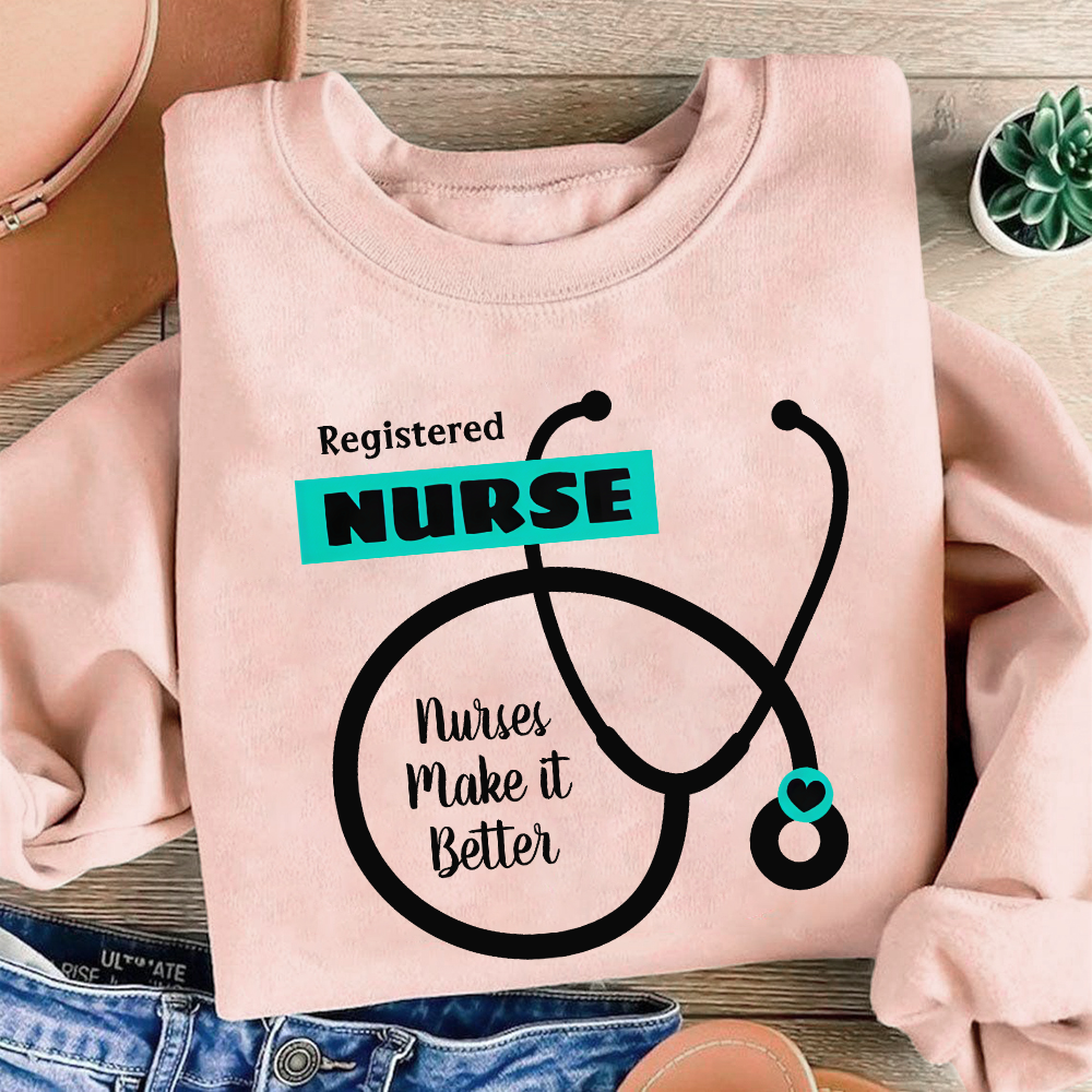 Cute RN Nursing Cotton Pullover Sweatshirt