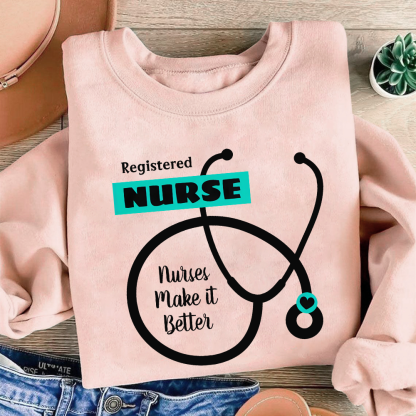 Cute RN Nursing Cotton Pullover Sweatshirt