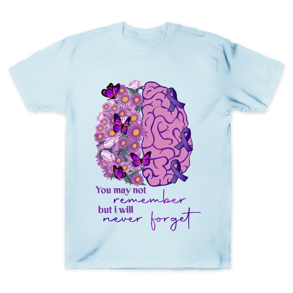 You May Not Remember I Will Never Forget Alzheimer Awareness Cotton Doctor T-shirt