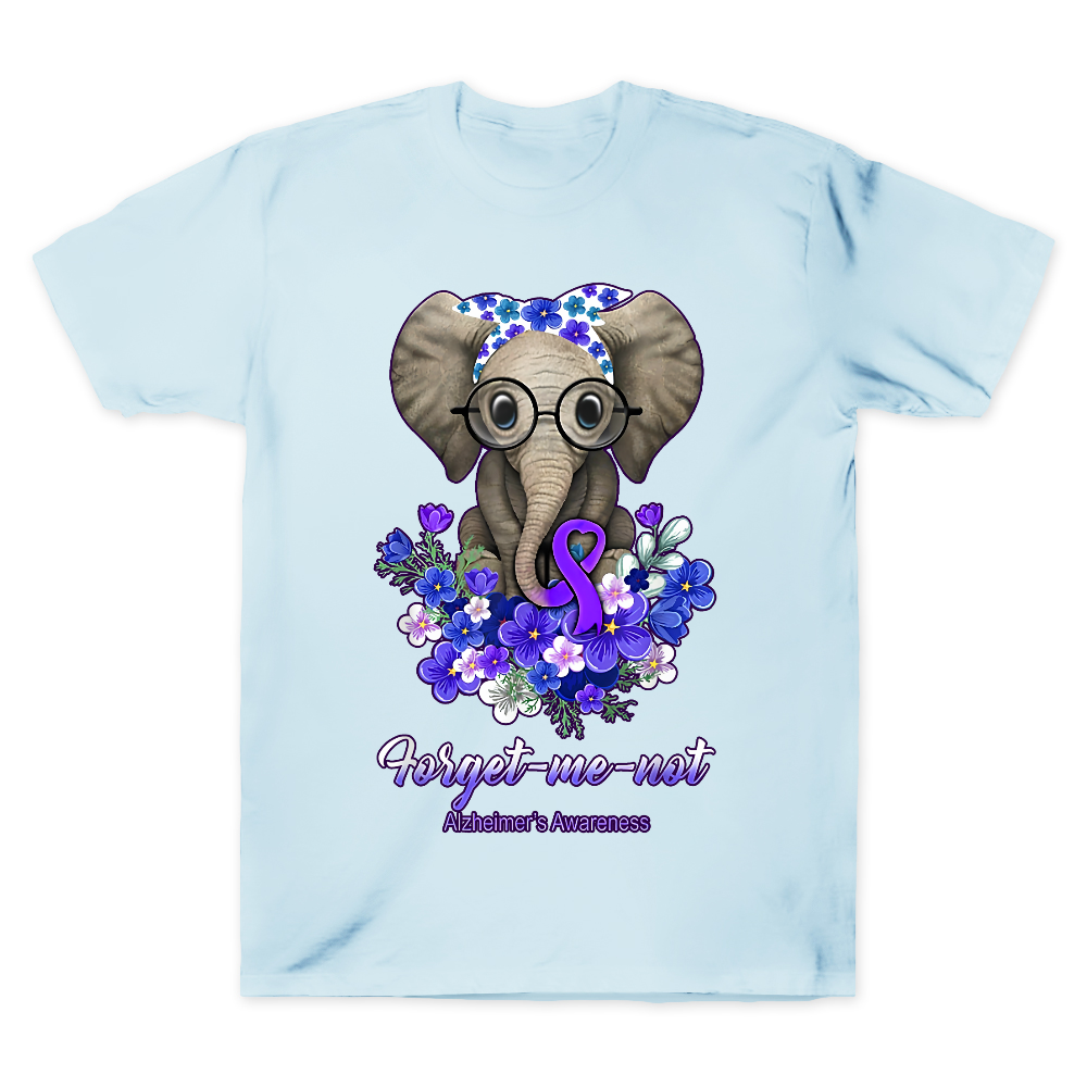 Forget Me Not Alzheimer's Awareness Alzheimers Elephant Cotton Doctor T-shirt