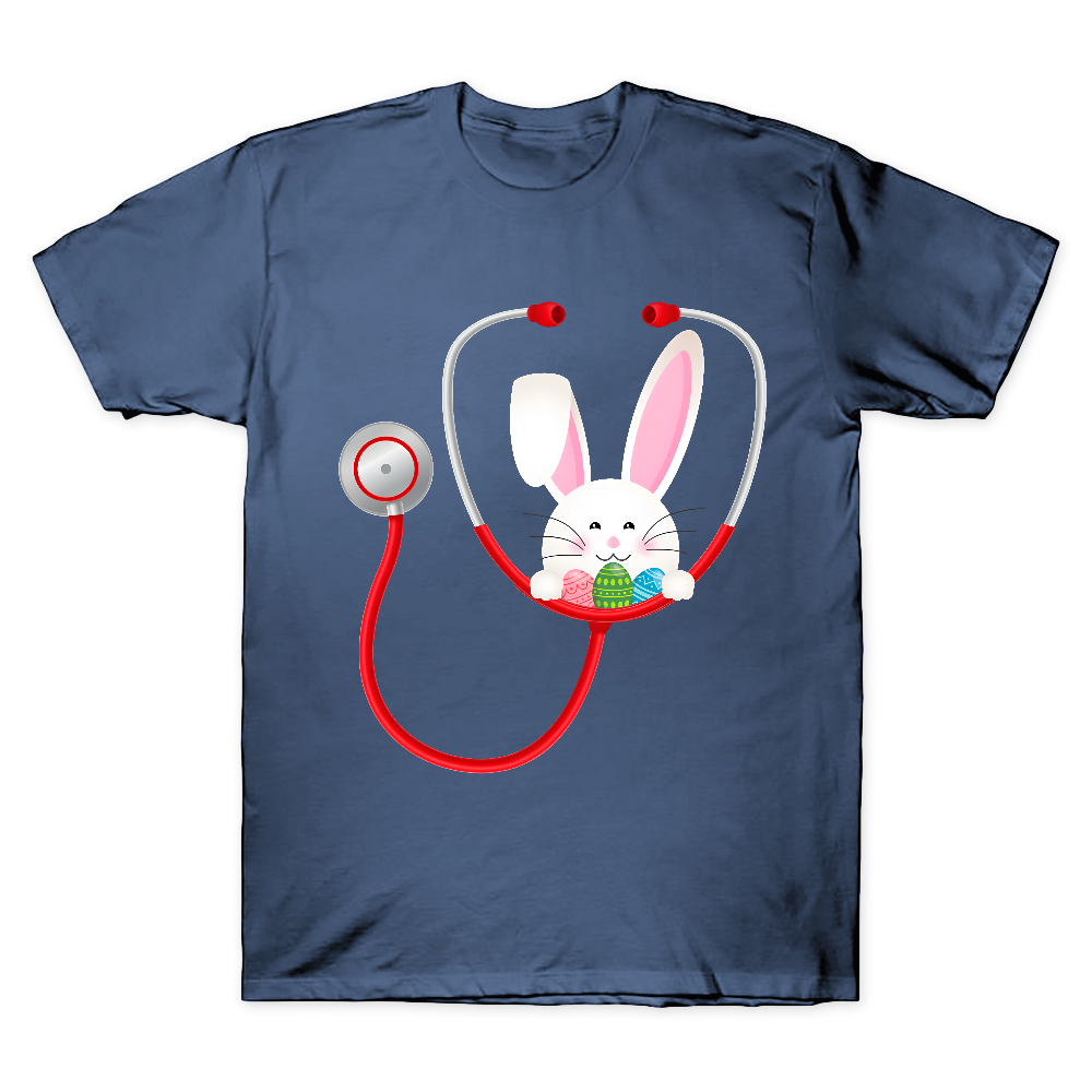 Easter Bunny Stethoscope Cotton Doctor T-shirt