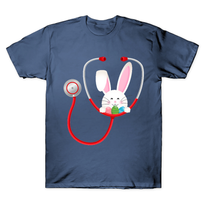 Easter Bunny Stethoscope Cotton Doctor T-shirt