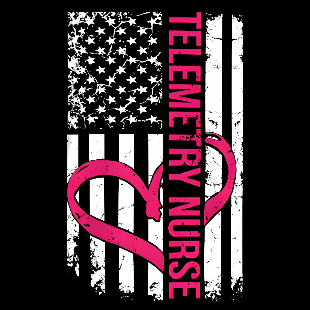 Telemetry Nurse Flag Cotton Nurse T-shirt