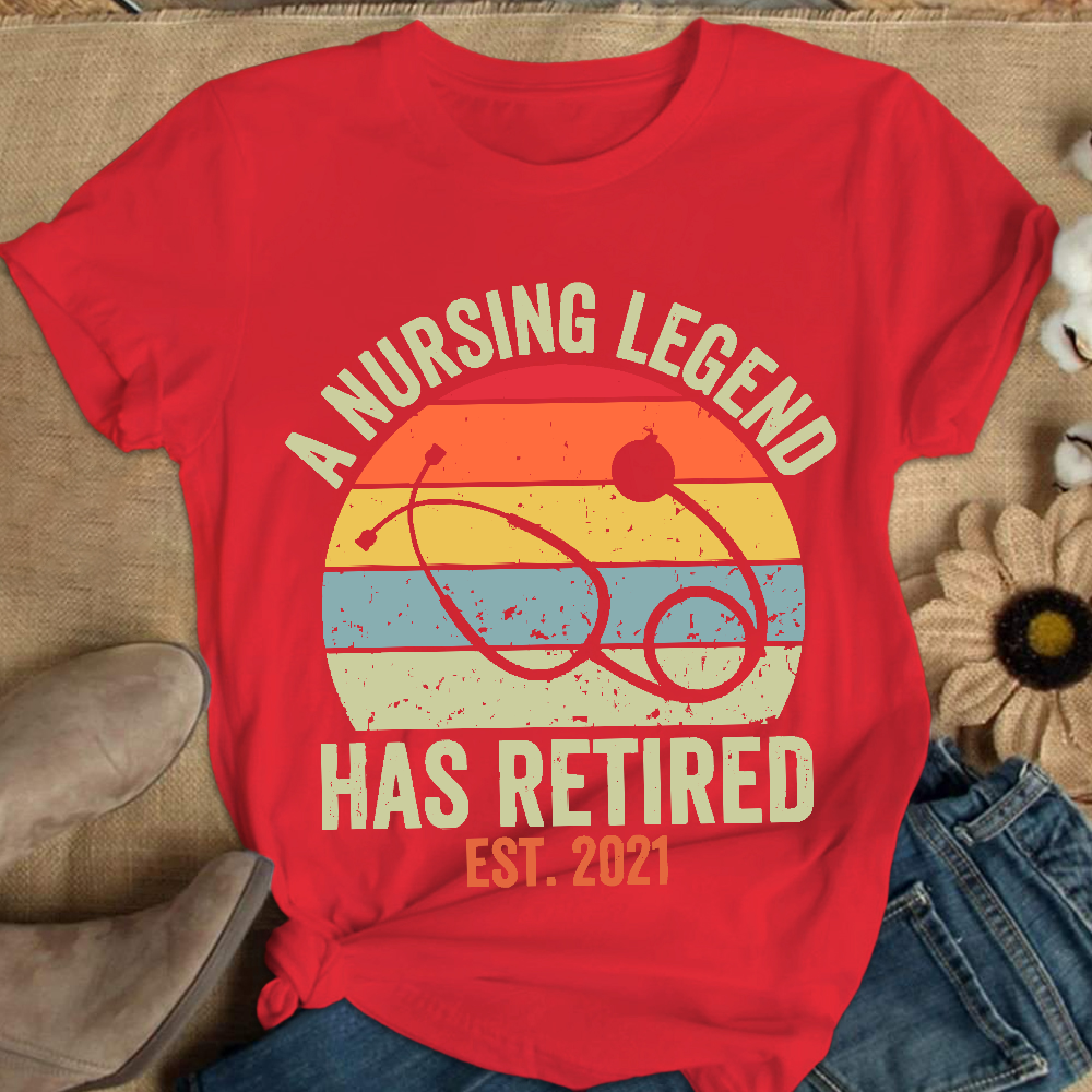 Personalized A Nursing Legend Has Retired Cotton Nurse T-shirt