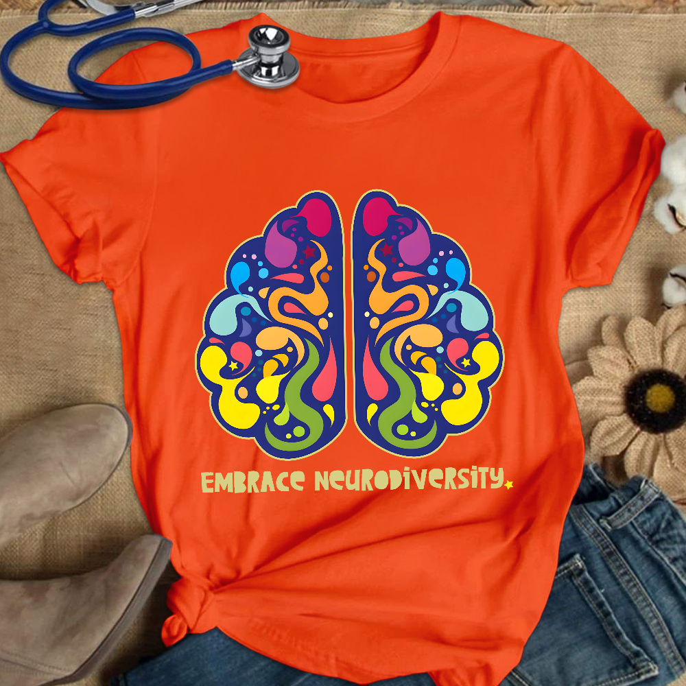 Embrace Neurodiversity Cotton Nurse T-shirt