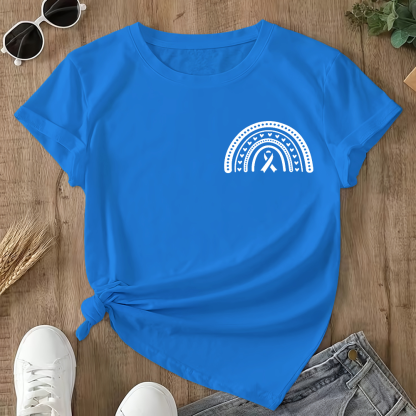 In March We Wear Blue Double-Sided Cotton Printed T-Shirt