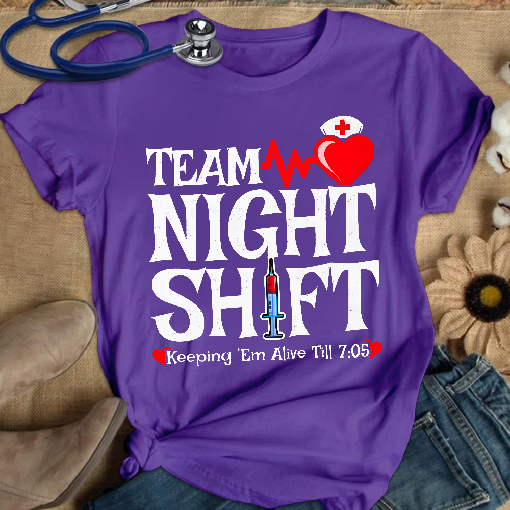 Team Night Shift Cotton Nurse T-shirt