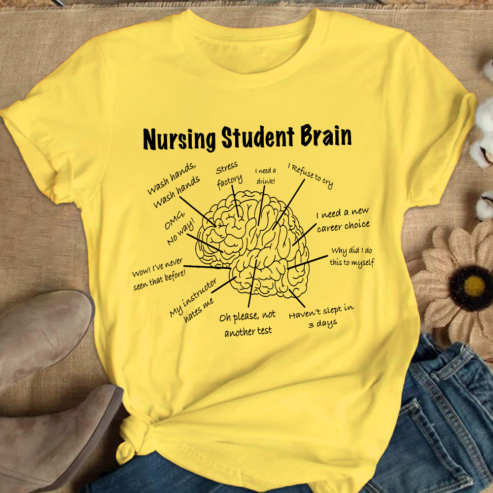 Nursing Student Brain Cotton Nurse T-shirt