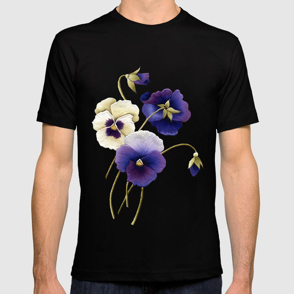 Alzheimer's Awareness Purple Floral Print Cotton Doctor T-shirt