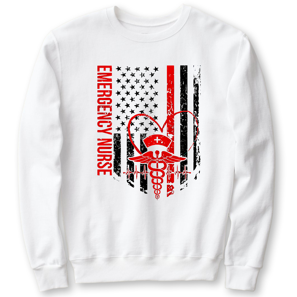 RN Nurse Flag Cotton Pullover Sweatshirt