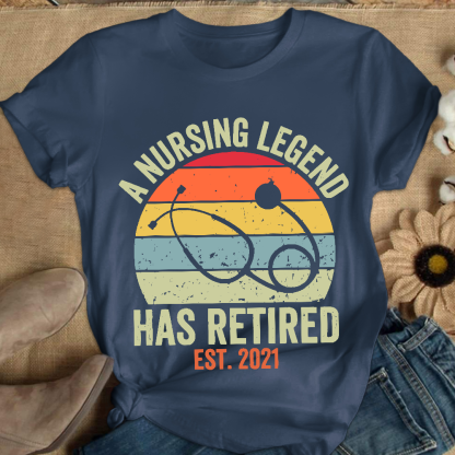 Personalized A Nursing Legend Has Retired Cotton Nurse T-shirt