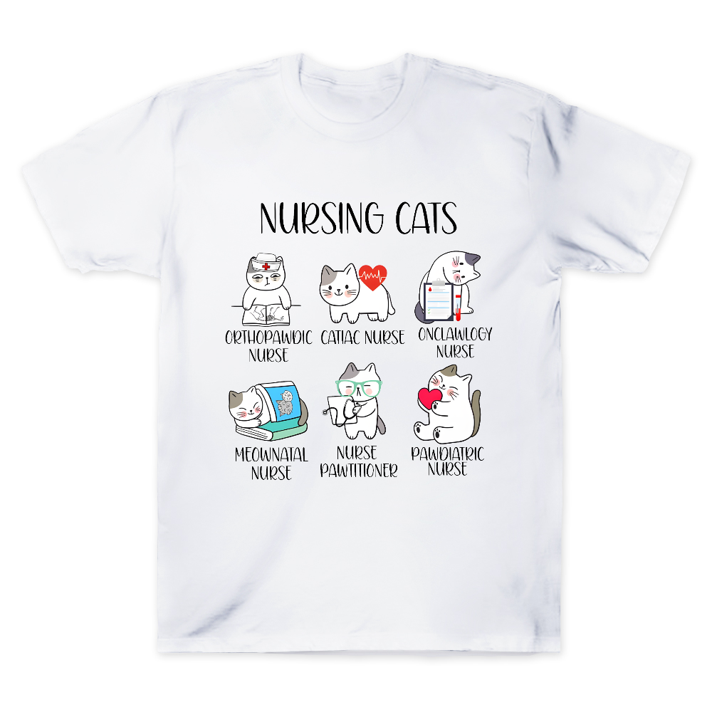 Nursing Cats Cotton Doctor T-shirt