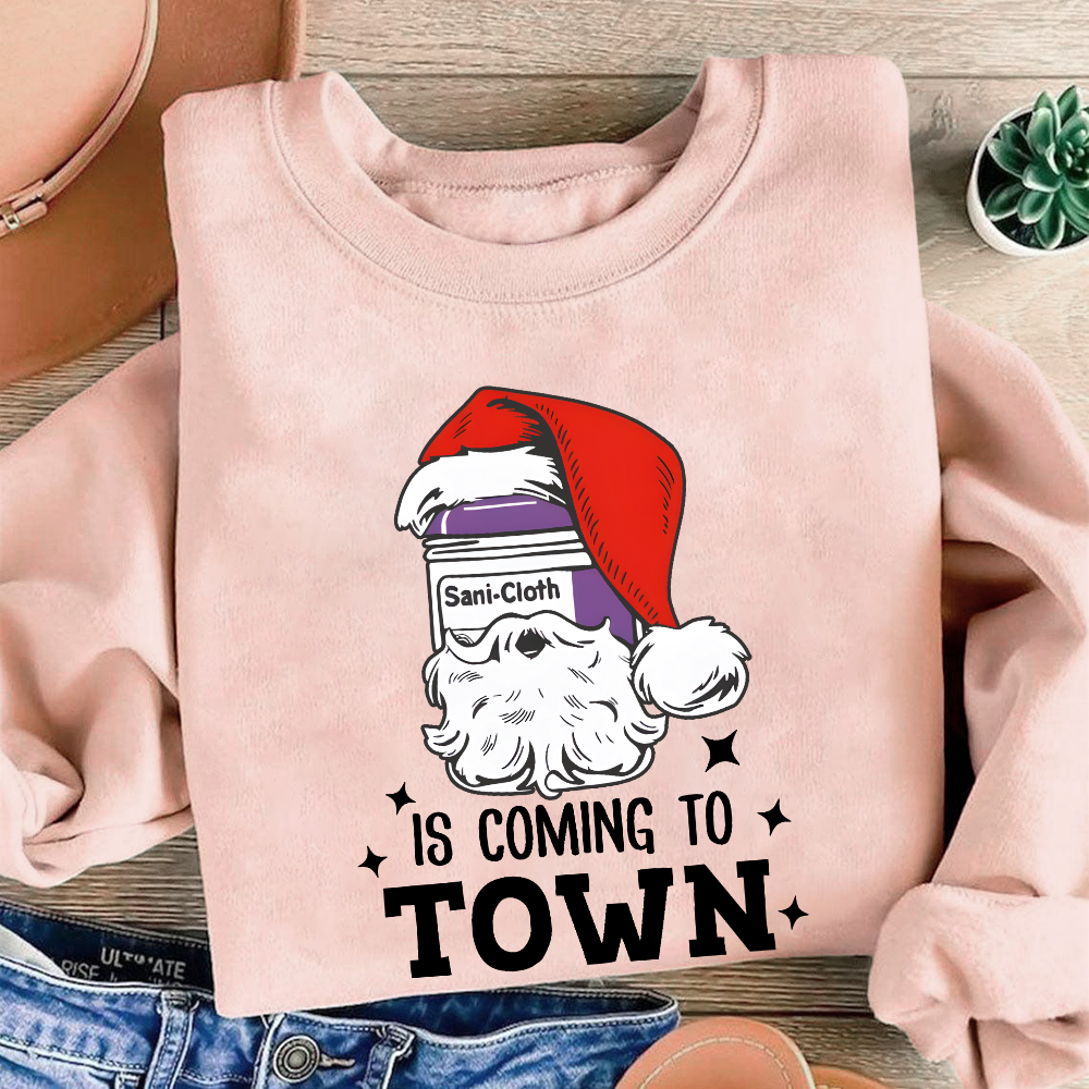 Funny Santa Nurse Medical Assistant Christmas Cotton Pullover Sweatshirt