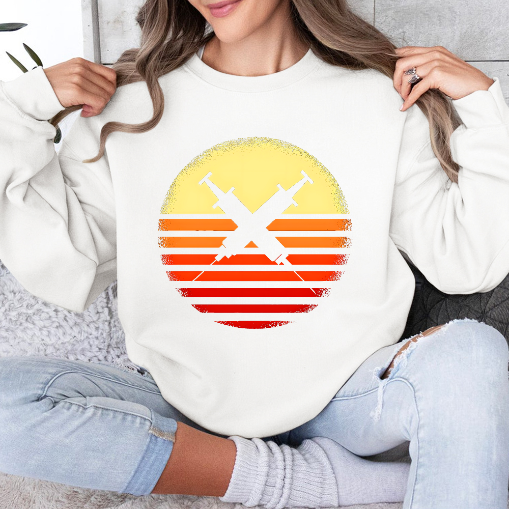 Doctor Enfermera Jeringa Cotton Pullover Sweatshirt