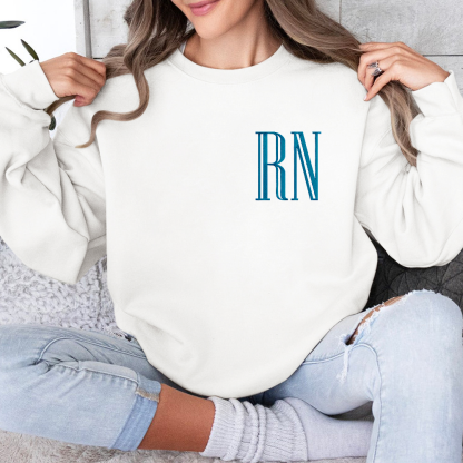 Personalized Nurses Day Gifts for Registered Nurses Embroidered Crew Neck Sweatshirt