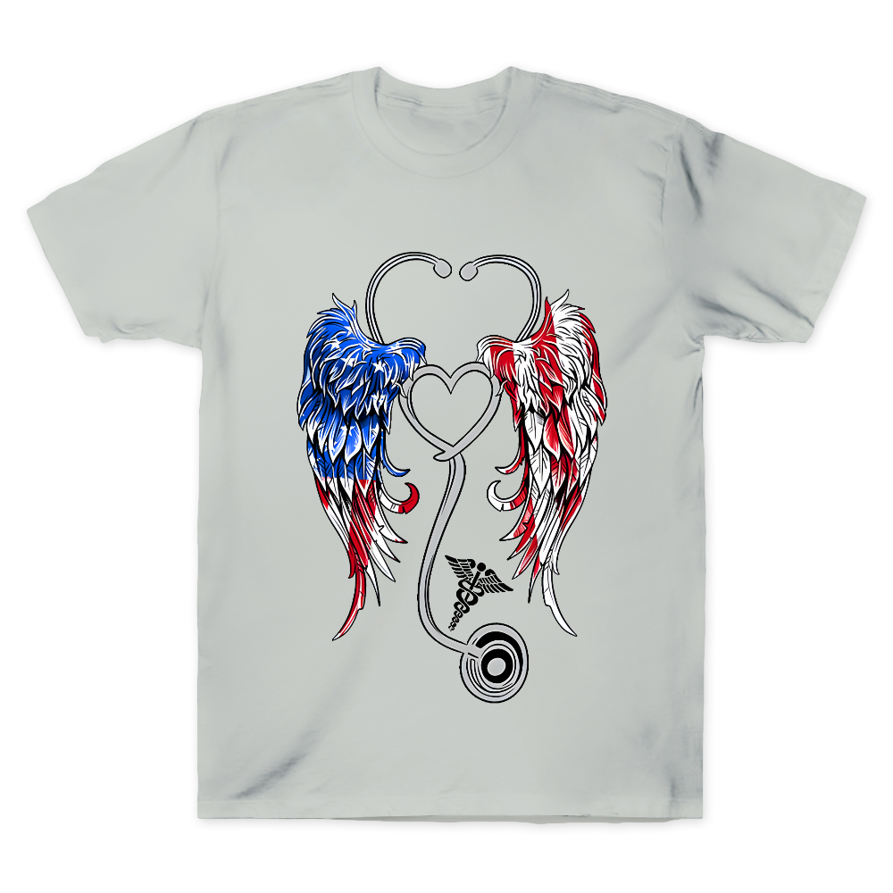 We Are Angels Who Happens To Be A Nurse Here Cotton Doctor T-shirt