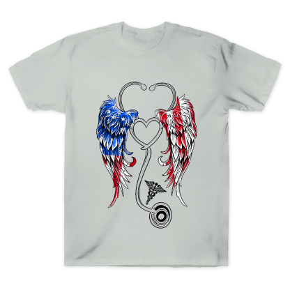 We Are Angels Who Happens To Be A Nurse Here Cotton Doctor T-shirt
