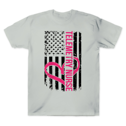 Telemetry Nurse Flag Cotton Doctor T-shirt