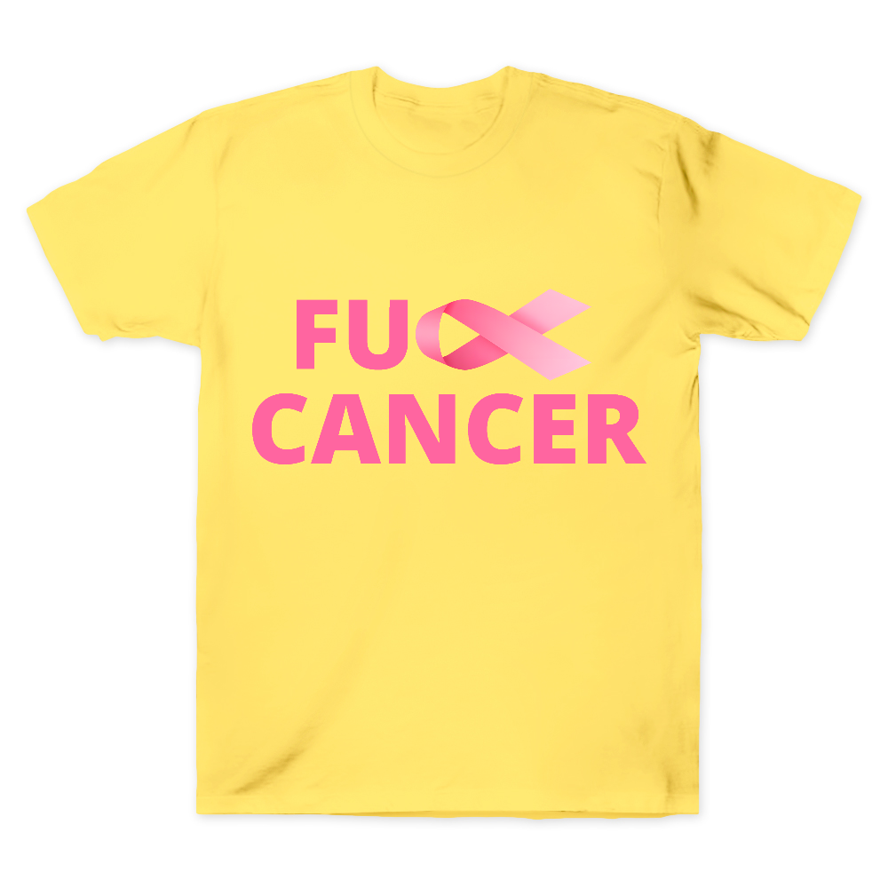 Fuck Cancer Breast Cancer Support With Pink Ribbon Cotton Doctor T-shirt