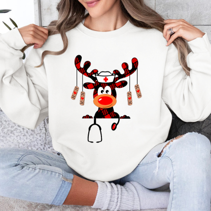 Stethoscope Nurse Cotton Pullover Sweatshirt