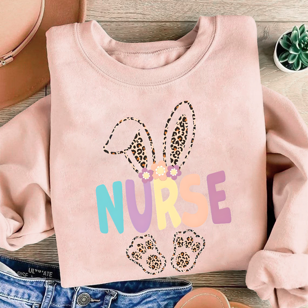 Easter Bunny Cotton Pullover Sweatshirt