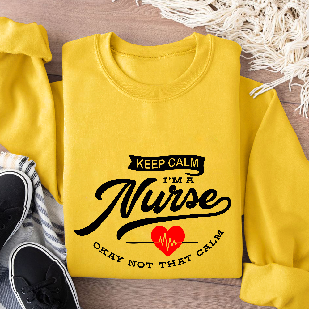 Keep Calm I‘m A Nurse Cotton Pullover Sweatshirt