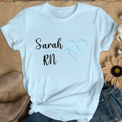 Custom RN Sarah Cotton Nurse T-shirt