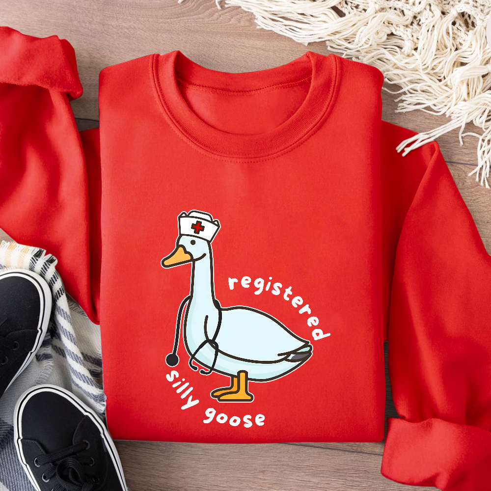 Registered Silly Goose Cotton Pullover Sweatshirt