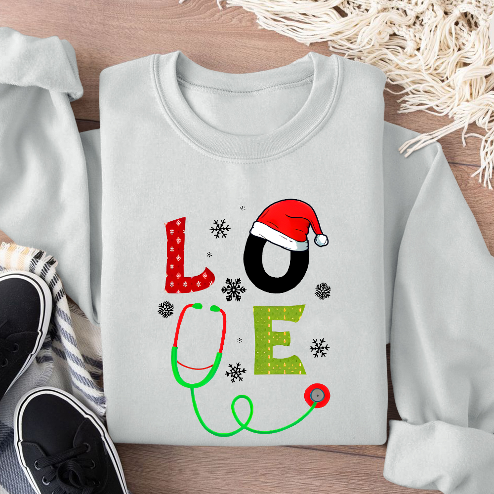 Stethoscope Of Love Cotton Pullover Sweatshirt