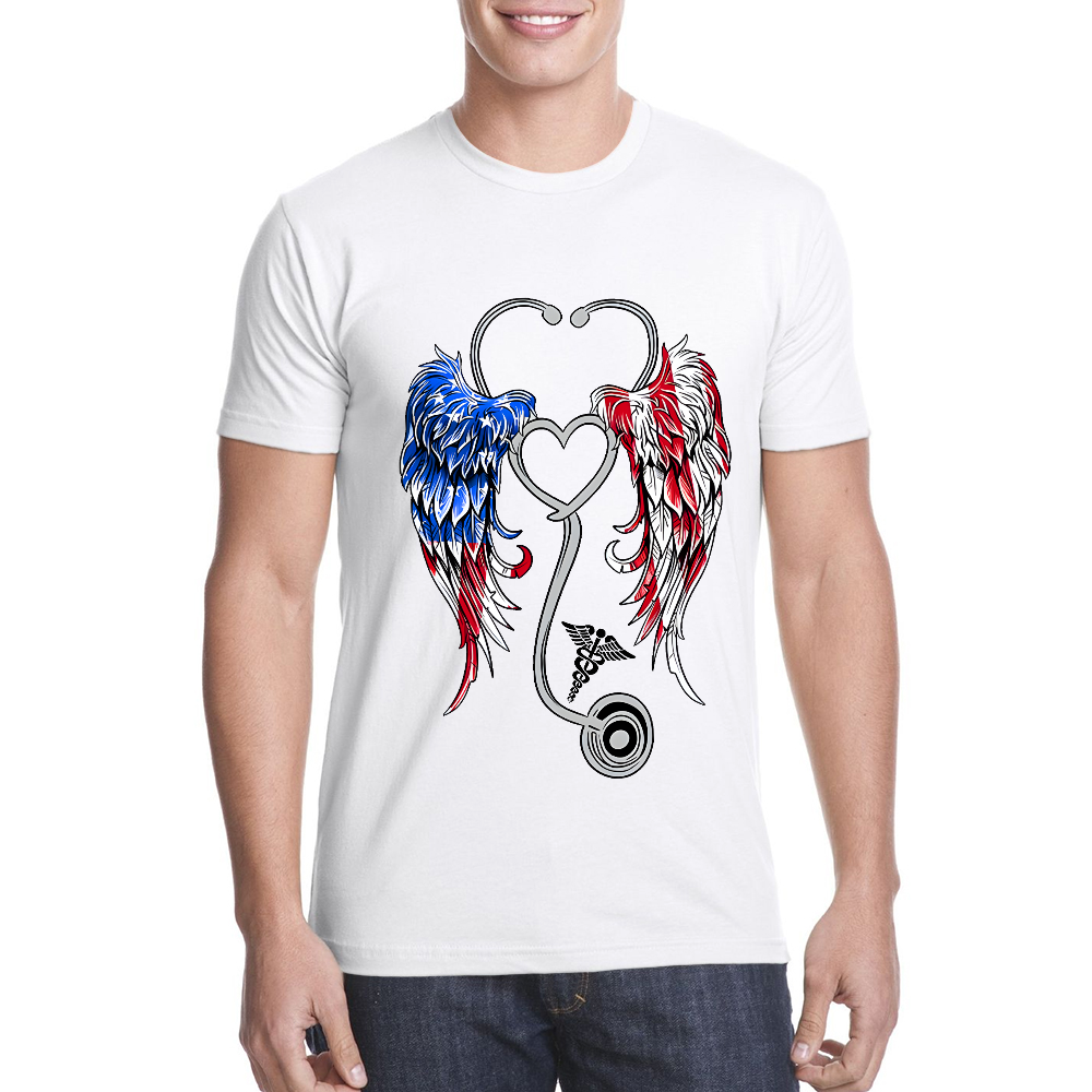 We Are Angels Who Happens To Be A Nurse Here Cotton Doctor T-shirt