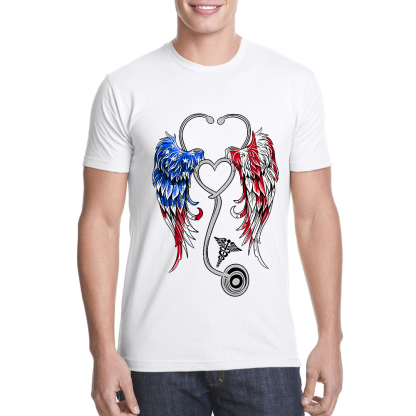 We Are Angels Who Happens To Be A Nurse Here Cotton Doctor T-shirt