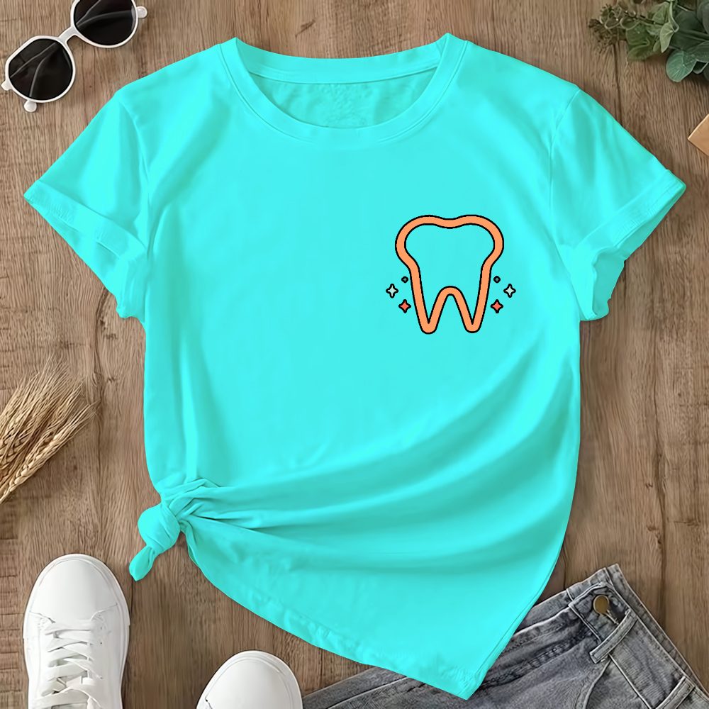 It's A Good Day To Save Teeth Double-Sided Cotton Printed T-Shirt