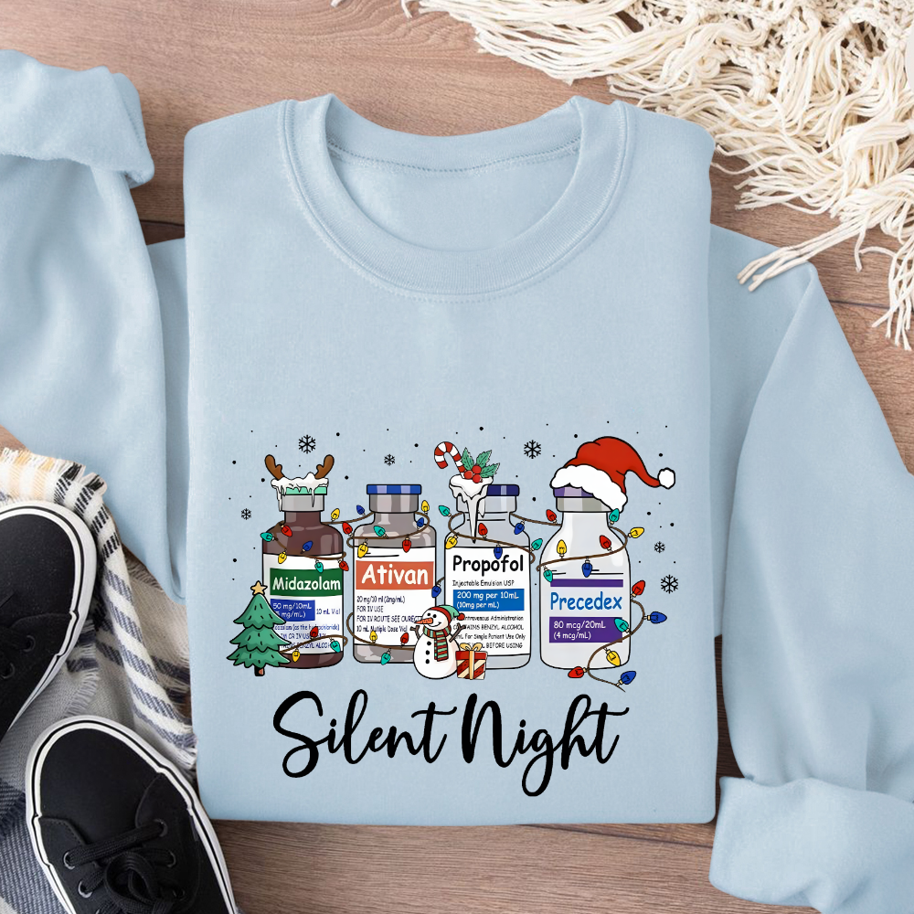 Silent Night Cotton Pullover Sweatshirt