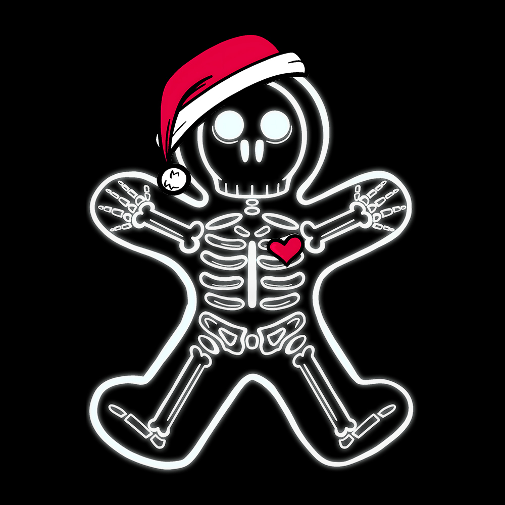 Christmas Gingerbread Man X-Ray Cookie Skeleton Wearing A Santa Hat Classic Cotton Nurse T-shirt