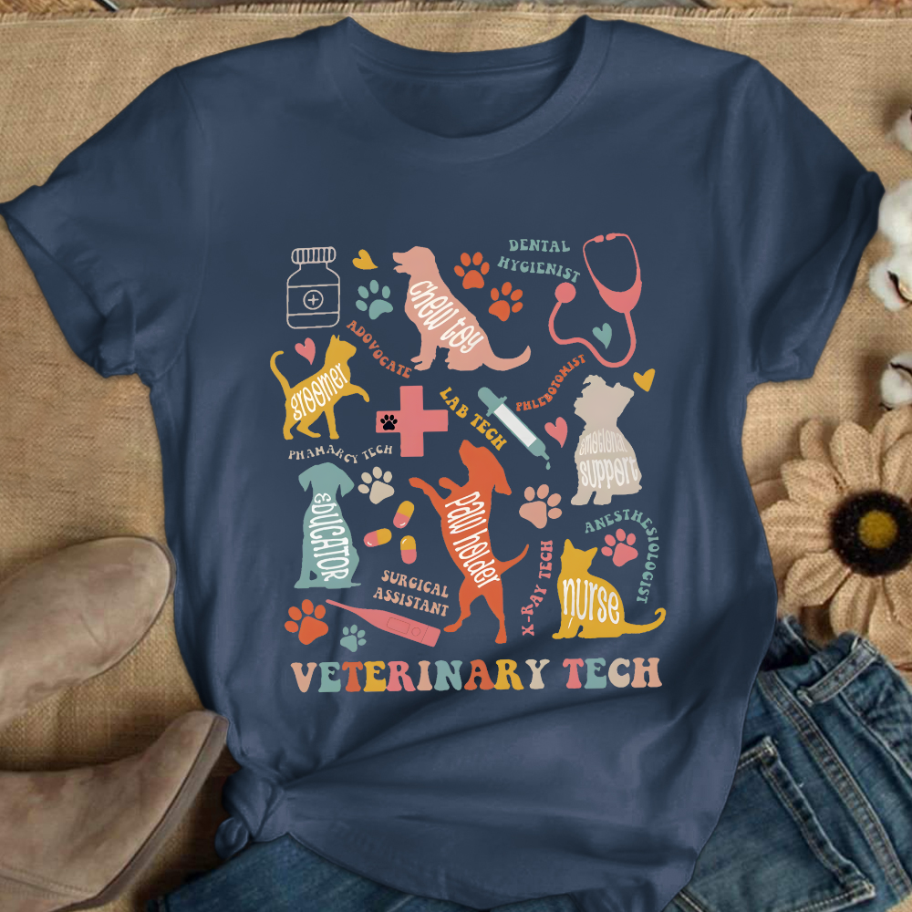 Eterinary Technician Cotton Nurse T-shirt