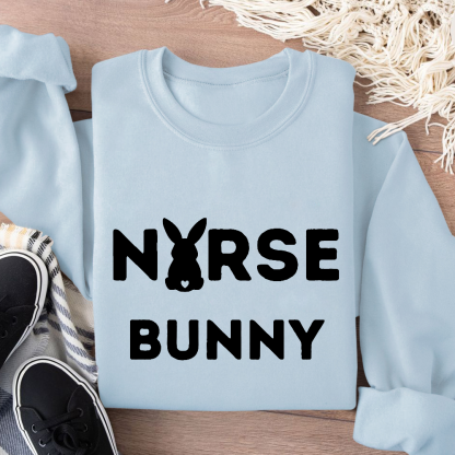 Nurse Bunny Cotton Pullover Sweatshirt