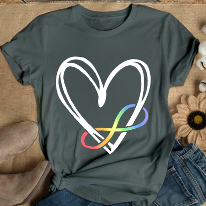 Infinity Heart Autism Awareness Love Needs No Words Cotton Nurse T-shirt