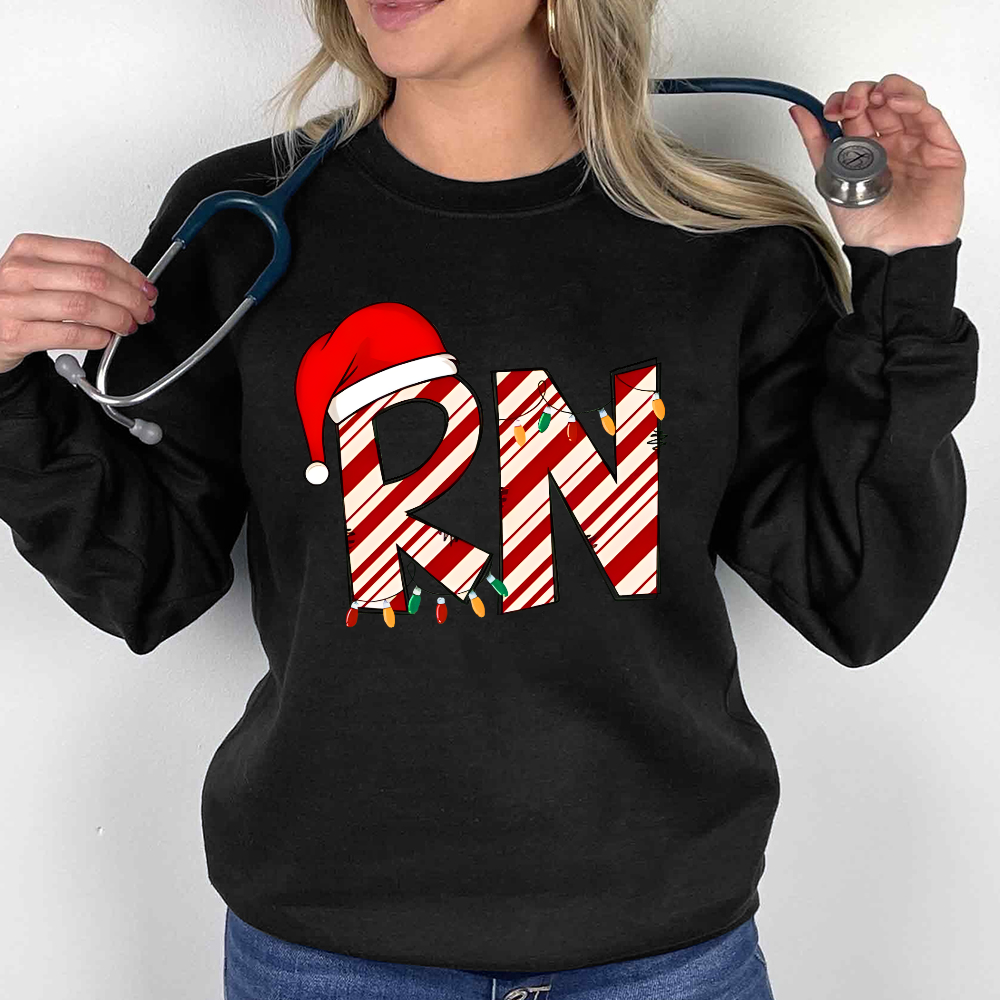 RN Registered Nurse Christmas Cotton Pullover Sweatshirt