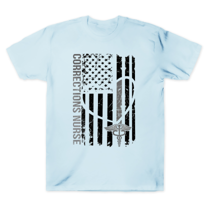 Corrections Nurse Flag Cotton Doctor T-shirt
