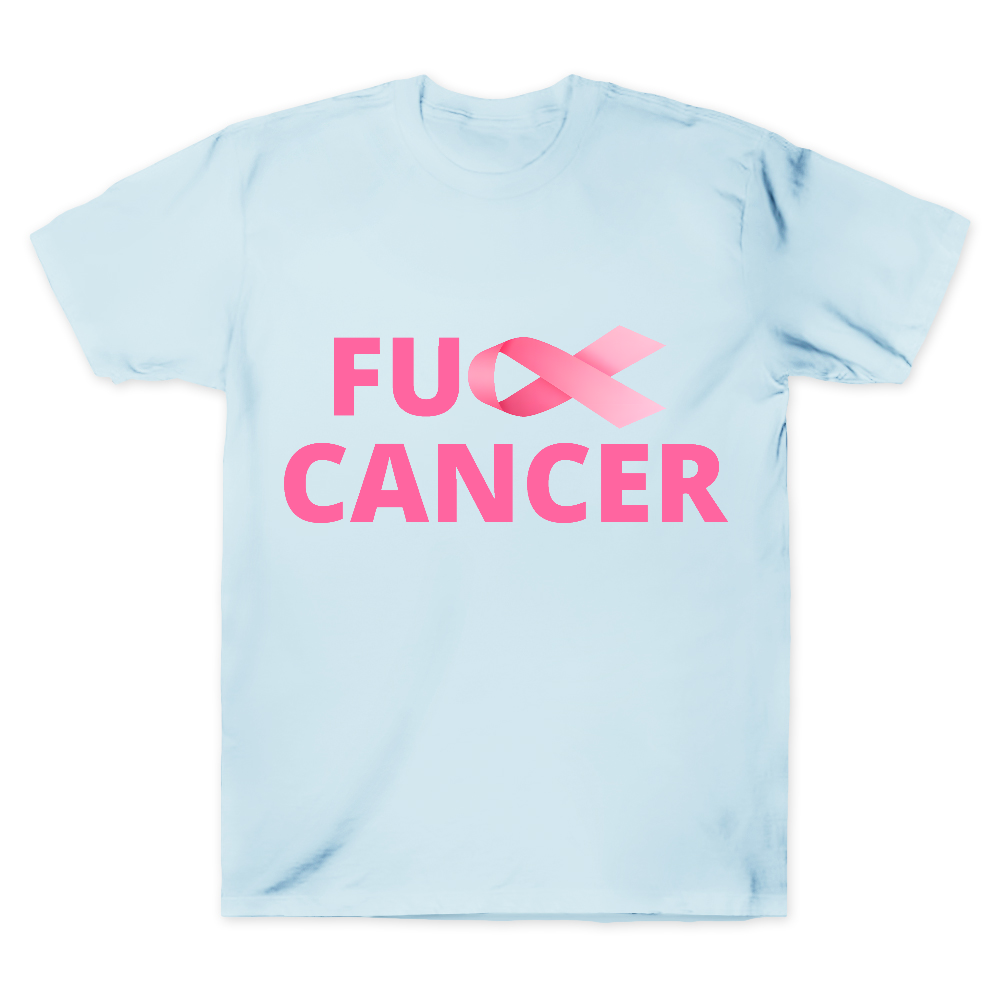Fuck Cancer Breast Cancer Support With Pink Ribbon Cotton Doctor T-shirt