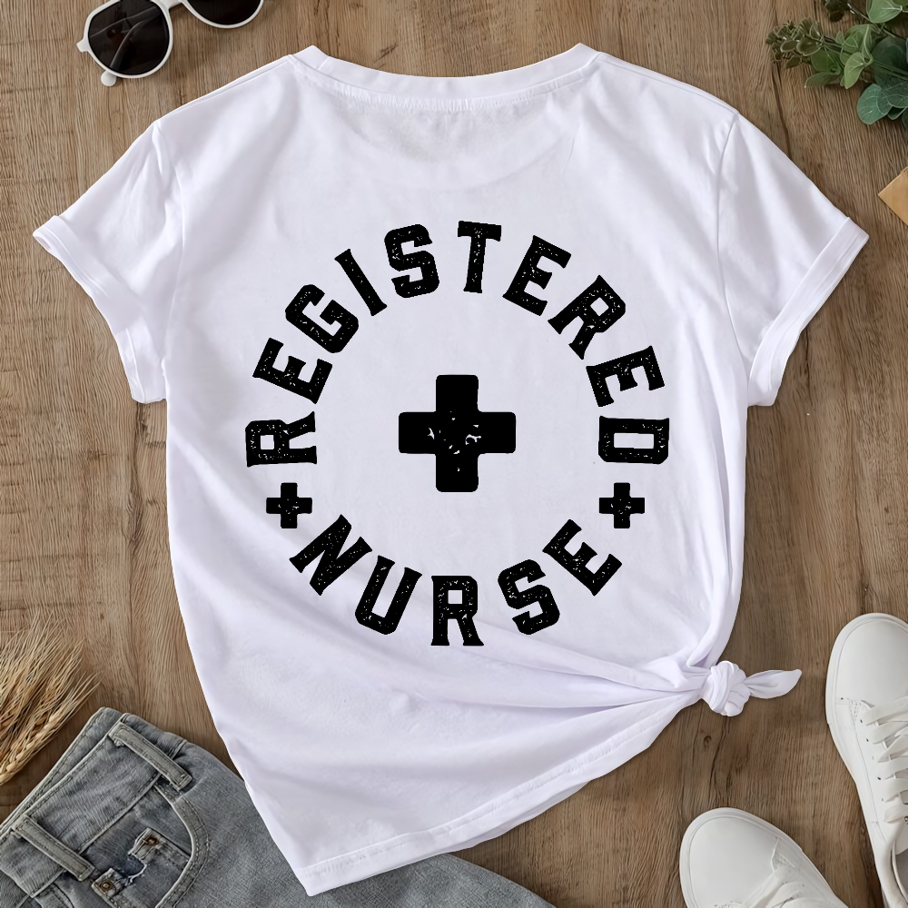 Registered Nurse Double-Sided Cotton Printed T-Shirt