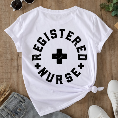 Registered Nurse Double-Sided Cotton Printed T-Shirt