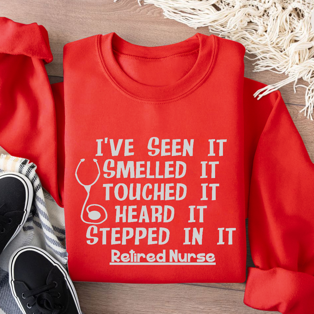Funny Retired Nurse Quotes Cotton Pullover Sweatshirt