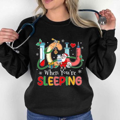ICU When You're Sleeping Cotton Pullover Sweatshirt