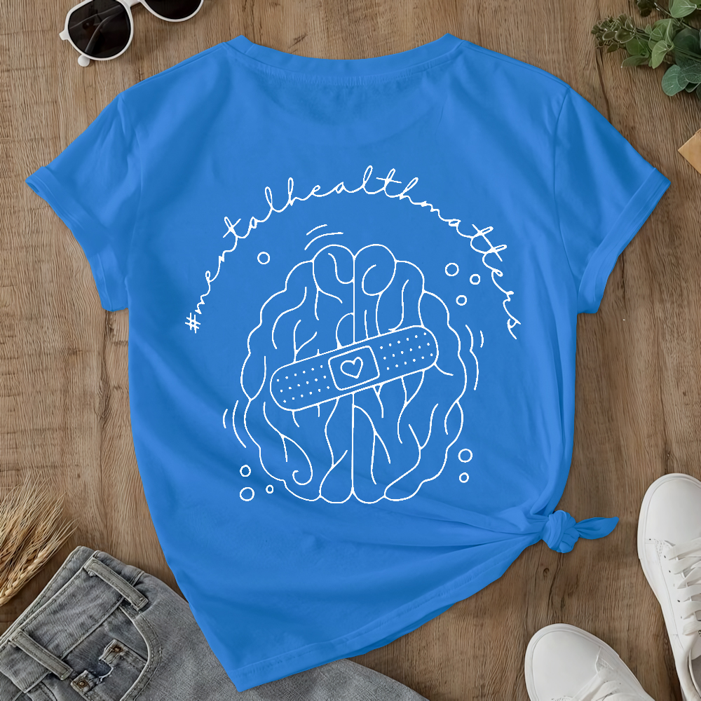 Psychiatric Nurse Mental Health Matter Double-Sided Cotton Printed T-Shirt